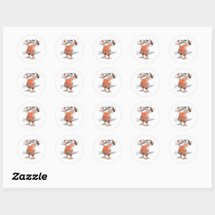 Drunk Santa small round stickers