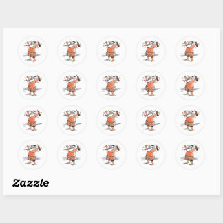 Drunk Santa small round stickers