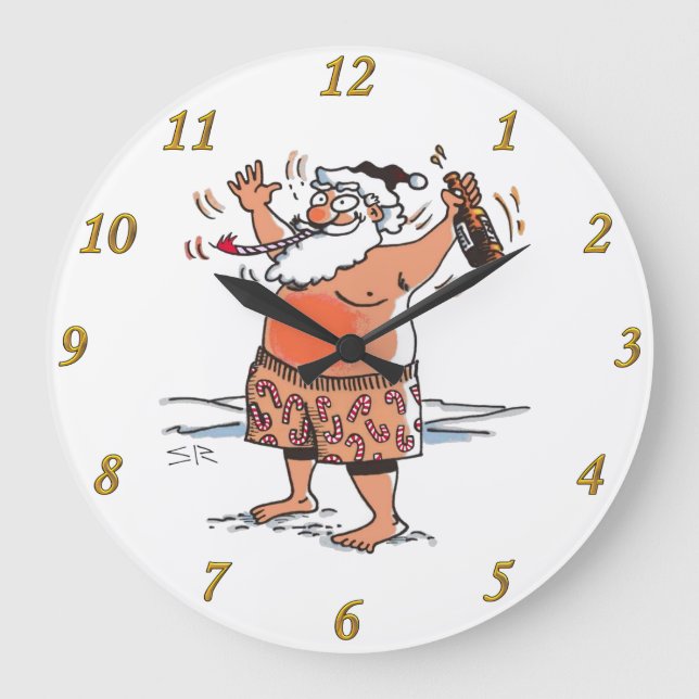 Drunk Santa wall clock (Front)