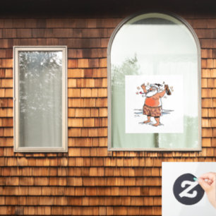 Drunk Santa white window cling