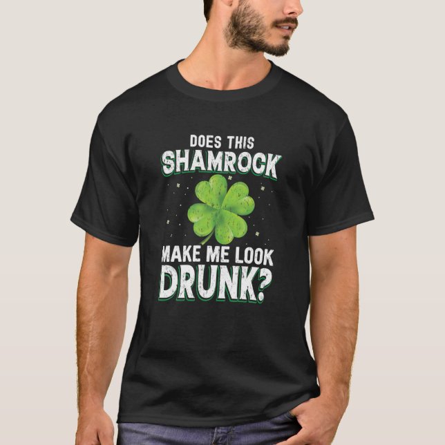 Drunk Shamrock St. Patricks Day Funny Mens Womens T-Shirt (Front)