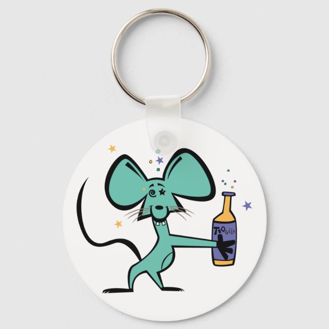 Drunk Tequila Mouse Key Ring (Front)