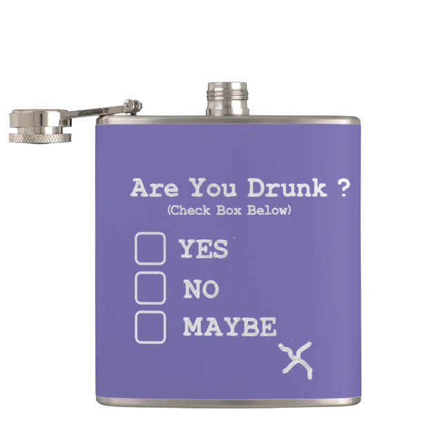 Drunk Test Funny Booze Whiskey Hip Flask (Opened)