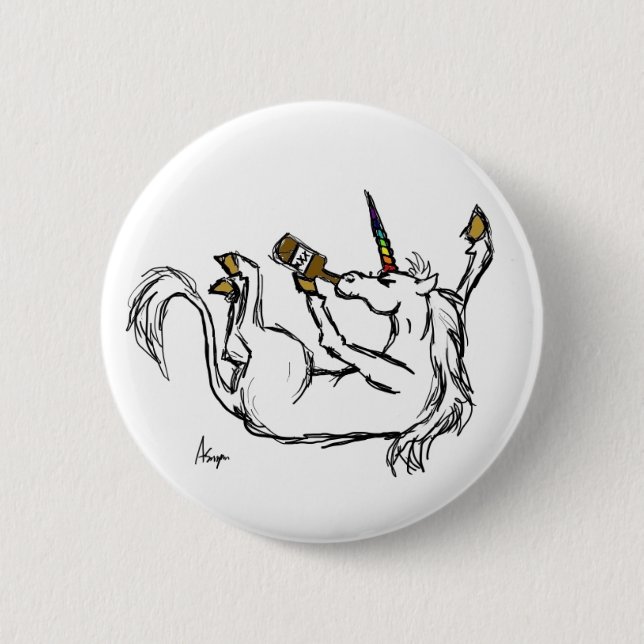 Drunk Unicorn Button (Front)