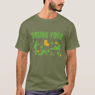 Drunk Yoga Happy St. Patricks Day Irish Funny Drin T-Shirt