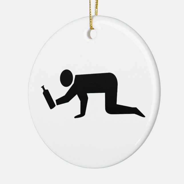Drunken People Ceramic Ornament (Left)