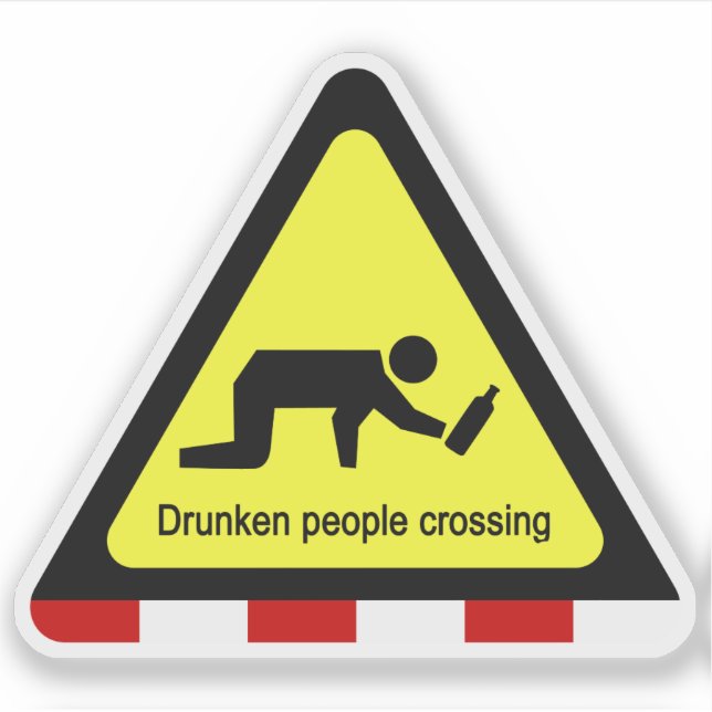 Drunken people crossing ⚠ Thai Sign ⚠ (Front)