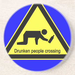 Drunken people crossing ⚠ Thai Sign ⚠ Coaster