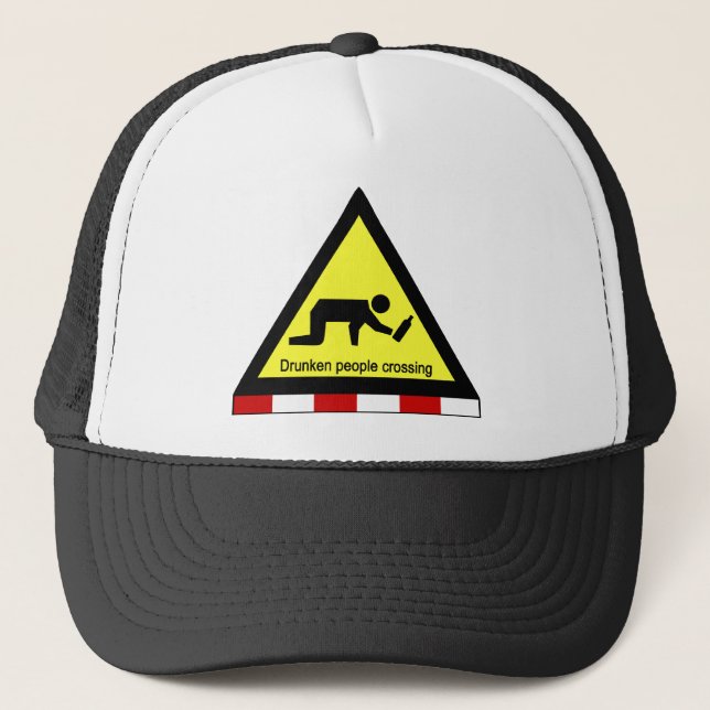 Drunken people crossing ⚠ Thai Sign ⚠ Trucker Hat (Front)