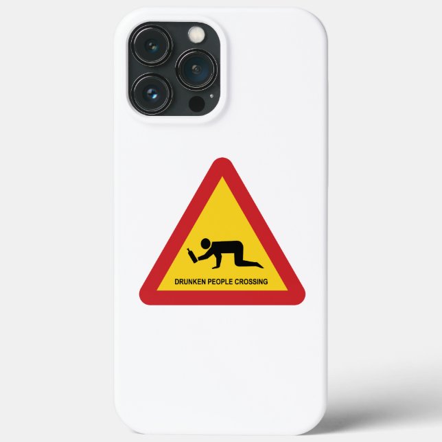 DRUNKEN PEOPLE CROSSING TRAFFIC SIGN Case-Mate iPhone CASE (Back)