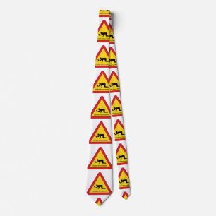 DRUNKEN PEOPLE CROSSING TRAFFIC SIGN TIE
