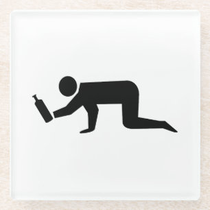 Drunken People Glass Coaster