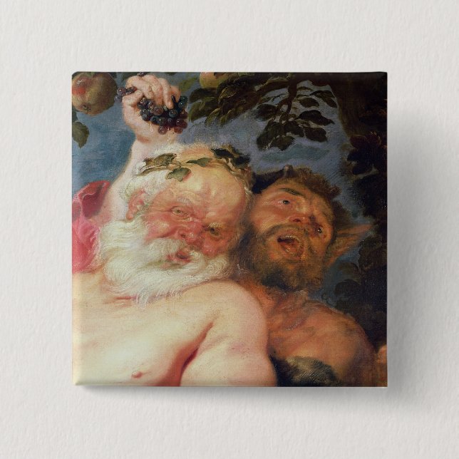 Drunken Silenus Supported by Satyrs, c.1620 15 Cm Square Badge (Front)