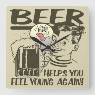 Drunker I Sit Here Square Wall Clock