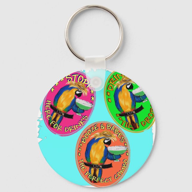 DRUNKIN PARROTS KEY RING (Front)