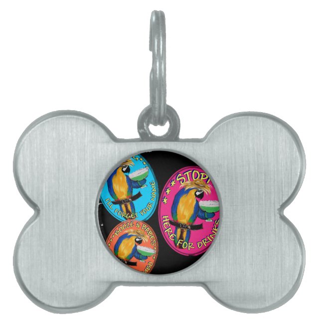DRUNKIN PARROTS PET NAME TAG (Front)