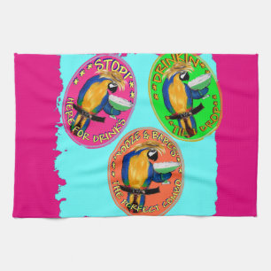DRUNKIN PARROTS TEA TOWEL