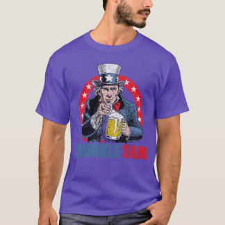 Drunkle Sam Funny 4th of July Uncle Sam USA Beer D T-Shirt