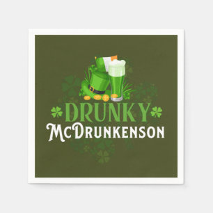 Drunky McDrunkerson St. Patrick's Day Napkin
