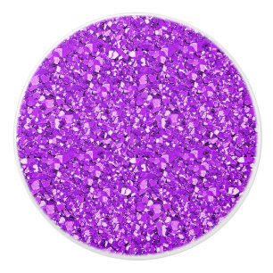 Druzy crystal - amethyst purple ceramic knob