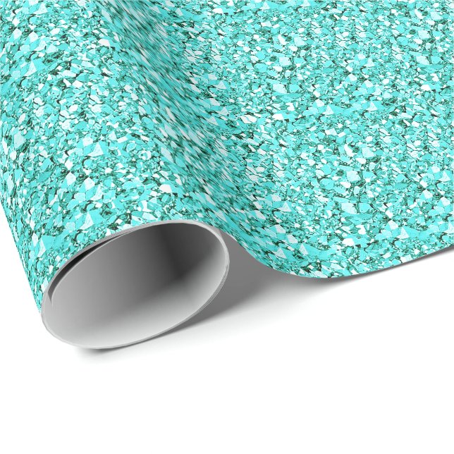 Druzy crystal - aquamarine blue wrapping paper (Roll Corner)