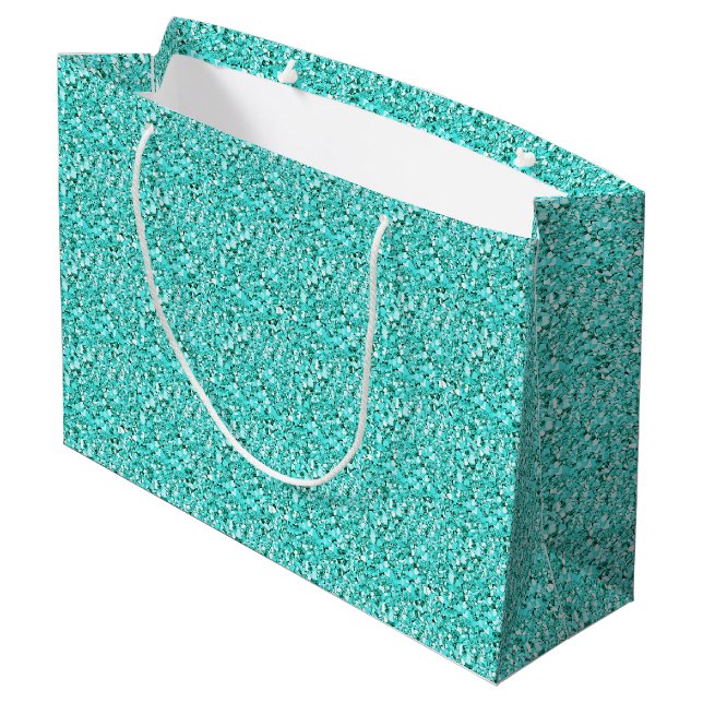 Druzy crystal - aquamarine large gift bag (Back Angled)