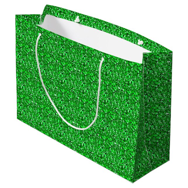 Druzy crystal - emerald green large gift bag (Back Angled)