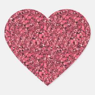 Druzy crystal - garnet red heart sticker