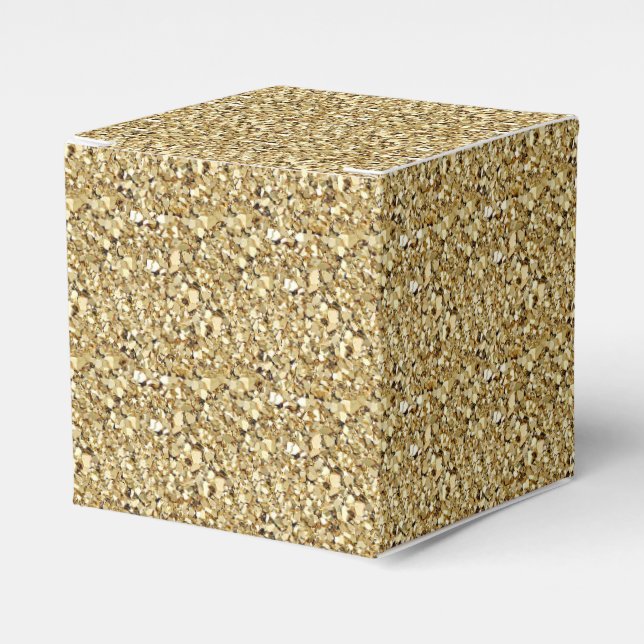 Druzy crystal - metallic gold favour box (Front Side)