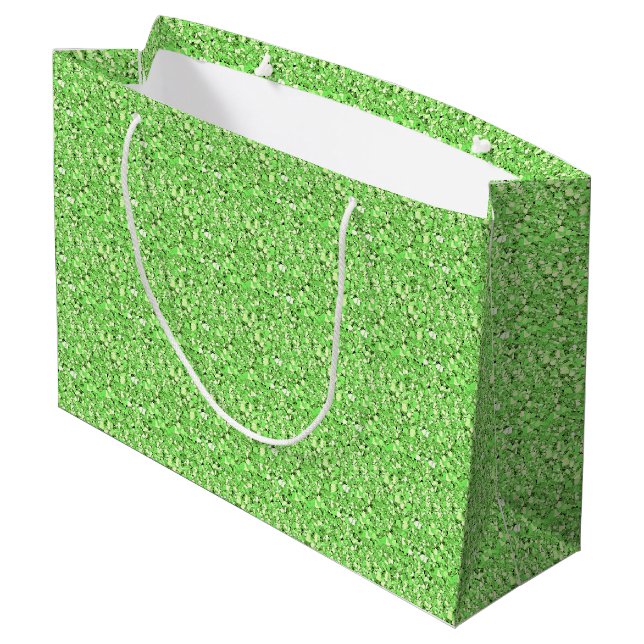 Druzy crystal - peridot green large gift bag (Back Angled)