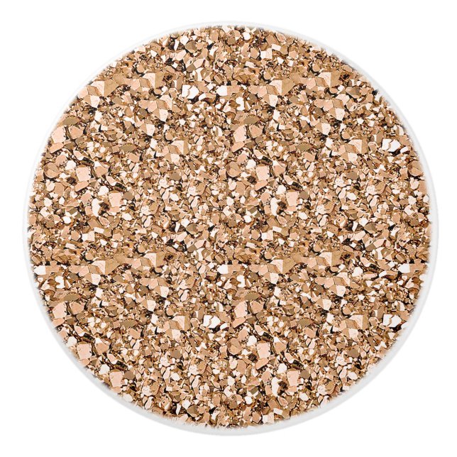 Druzy crystal - rose gold colour ceramic knob (Front)
