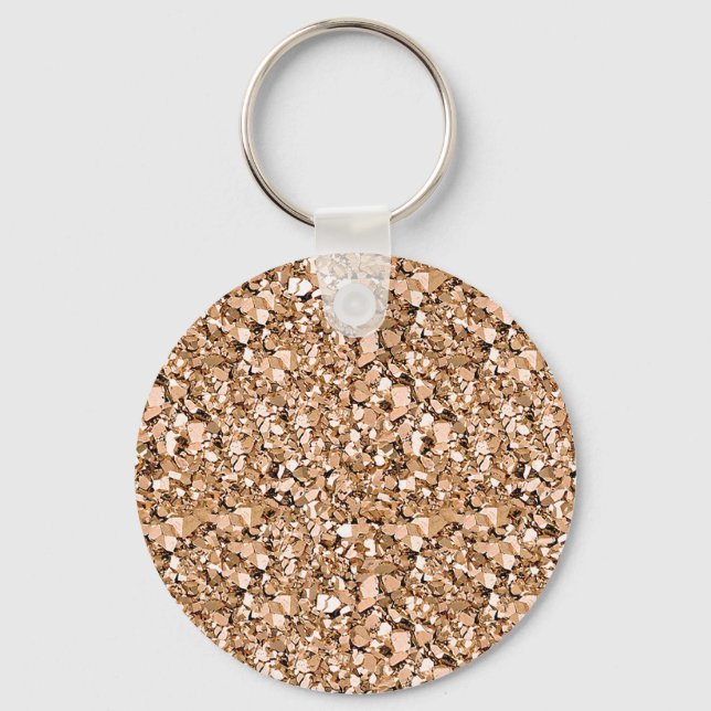 Druzy crystal - rose gold colour key ring (Front)