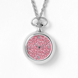 Druzy crystal - rose quartz pink watch