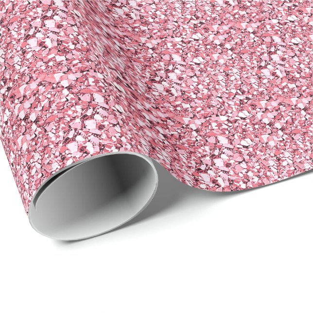 Druzy crystal - rose quartz pink wrapping paper (Roll Corner)