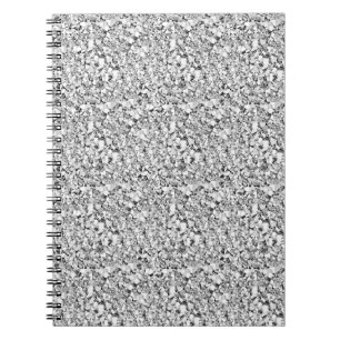 Druzy crystal - white gold colour notebook