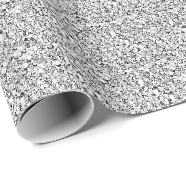 Druzy crystal - white gold colour wrapping paper (Roll Corner)