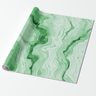 Druzy Forest Green Agate Look Wrapping Paper