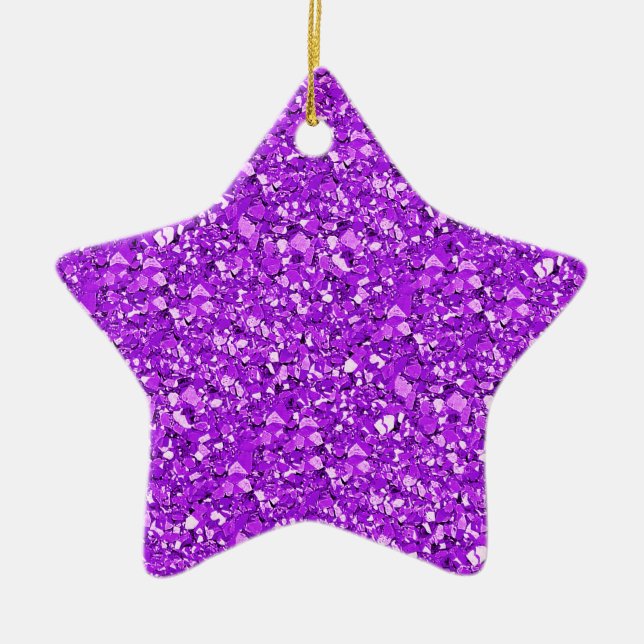 Druzy quartz crystals - amethyst purple ceramic tree decoration (Front)