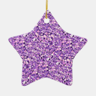 Druzy quartz crystals - light orchid ceramic ornament