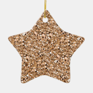 Druzy quartz crystals - rose gold colour ceramic tree decoration