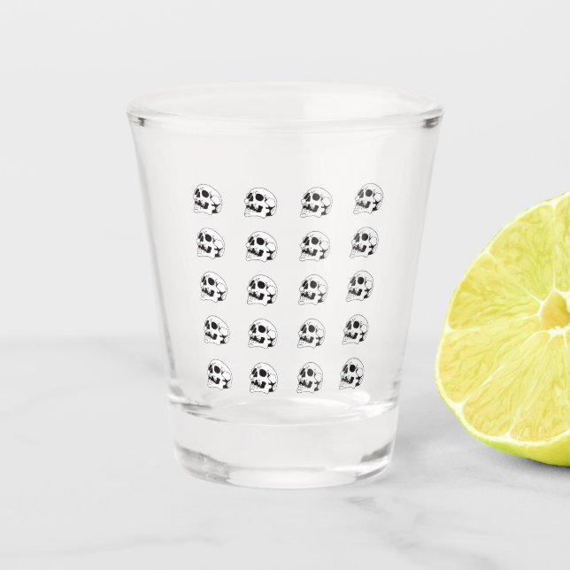 Dry as a Bone Art II Shot Glass (Front)