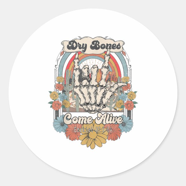 Dry Bones Come Alive Christian, Christian Motivati Classic Round Sticker (Front)
