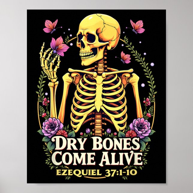 Dry Bones Come Alive Christian Dancing Skeleton Ha Poster (Front)