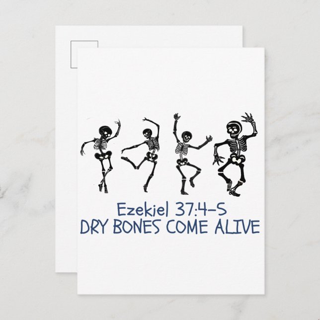 Dry Bones Come Alive Funny Christian Halloween Invitation Postcard (Front/Back)