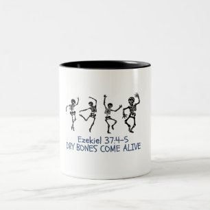 Dry Bones Come Alive Funny Christian Halloween Two-Tone Coffee Mug
