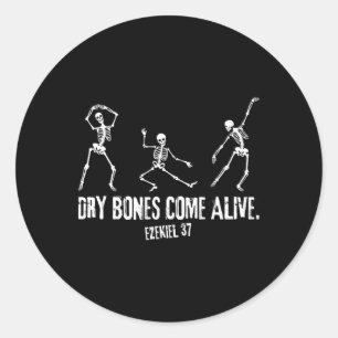 Dry Bones Come Alive Funny Skeleton Dancing 5  Classic Round Sticker
