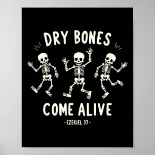 Dry Bones Come Alive Funny Skeleton Dancing Meme Poster