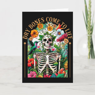 Dry Bones Come Alive Funny Skeleton Floral Christi Card