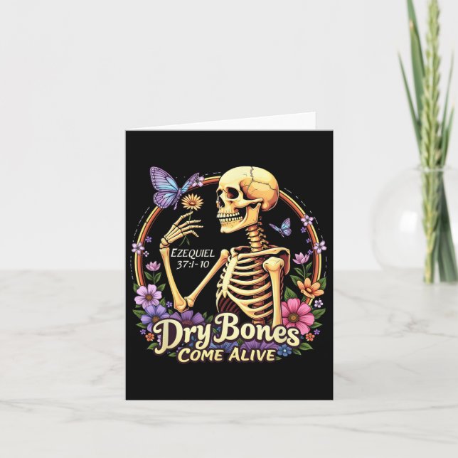 Dry Bones Come Alive Halloween Dancing Skeleton Ch Card (Front)