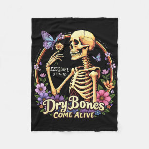 Dry Bones Come Alive Halloween Dancing Skeleton Ch Fleece Blanket